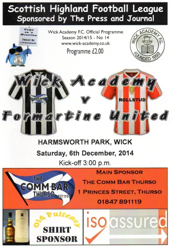 Programme: Wick Academy, 6 Dec 2014