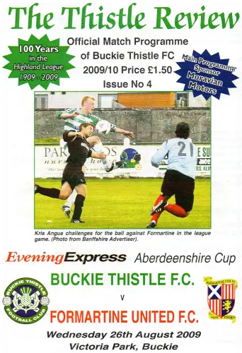 Programme: Buckie Thistle, 26 Aug 2009