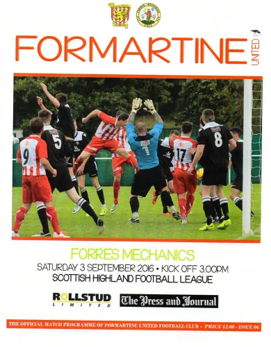 Programme: Forres Mechanics, 3 Sep 2016