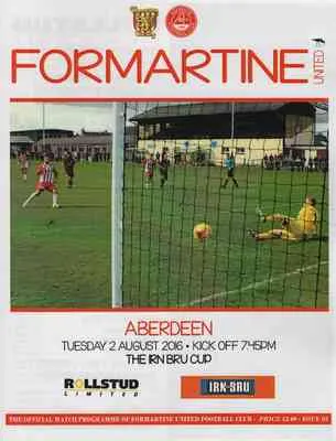Programme: Aberdeen u20s, 2 Aug 2016