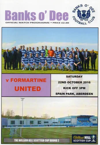 Programme: Banks O'Dee, 22 Oct 2016