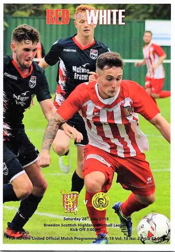 Programme: Nairn County, 28 Jul 2018