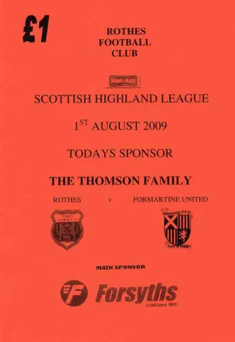 Programme: Rothes, 1 Aug 2009