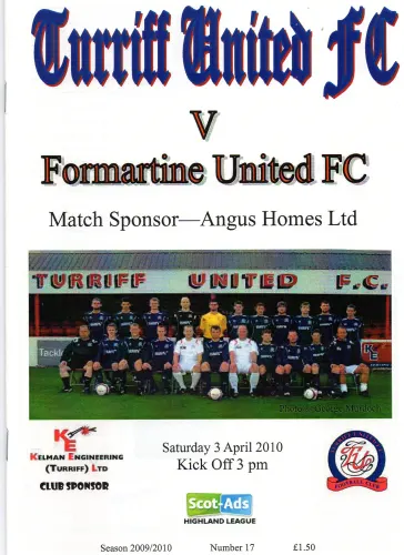 Programme: Turriff United, 3 Apr 2010