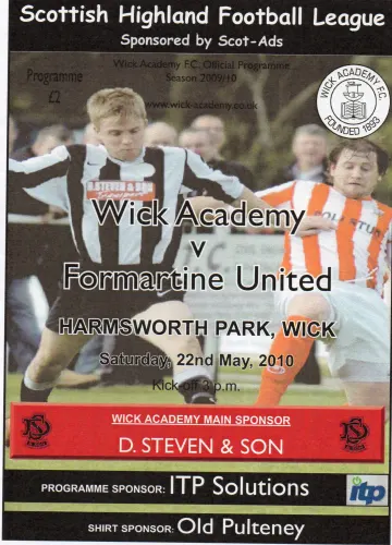 Programme: Wick Academy, 23 May 2010