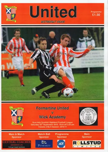 Programme: Wick Academy, 25 Sep 2010