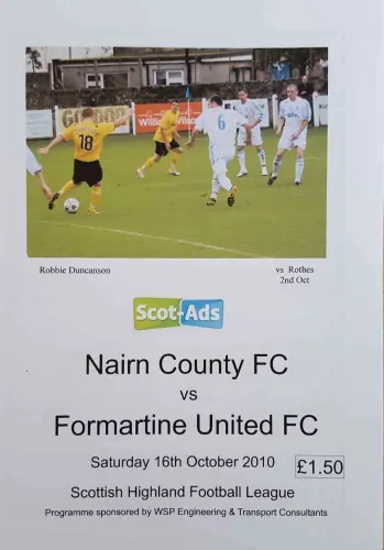 Programme: Nairn County, 16 Oct 2010